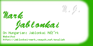 mark jablonkai business card